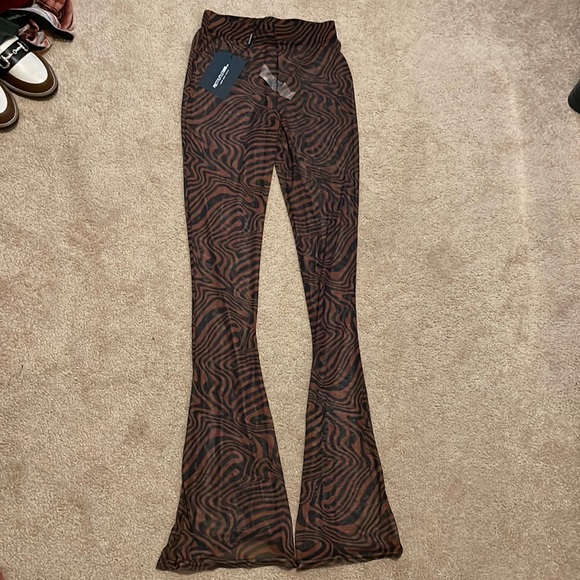 Sheer PLT brown swirl flare pant size US 2 - Picture 1 of 4
